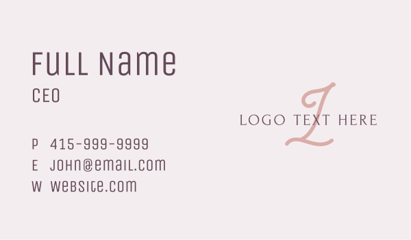 Feminine Brand Letter  Business Card Design Image Preview