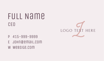 Feminine Brand Letter  Business Card Image Preview