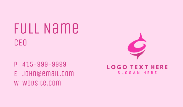 Pink Rose Letter C  Business Card Design Image Preview