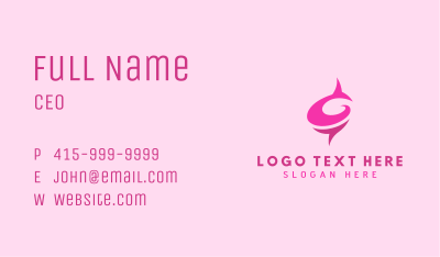 Pink Rose Letter C  Business Card Image Preview