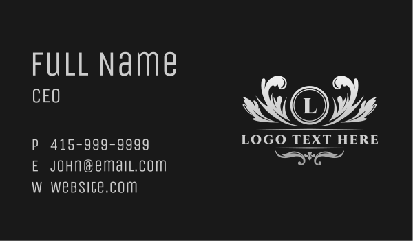 Luxury Ornate Crest Business Card Design Image Preview