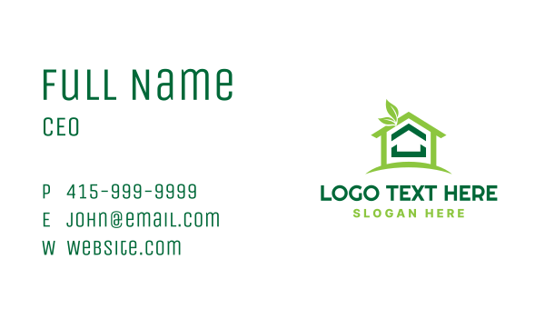 Sustainable Home Construction Business Card Design Image Preview