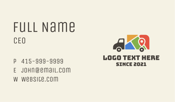 Location Map Truck Business Card Design Image Preview