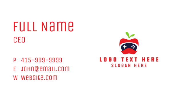 Red Apple Gaming Business Card Design Image Preview