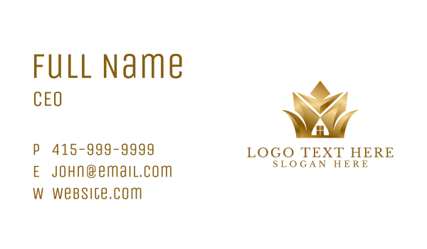 Classy Golden House Business Card Design Image Preview