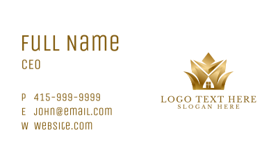 Classy Golden House Business Card Image Preview