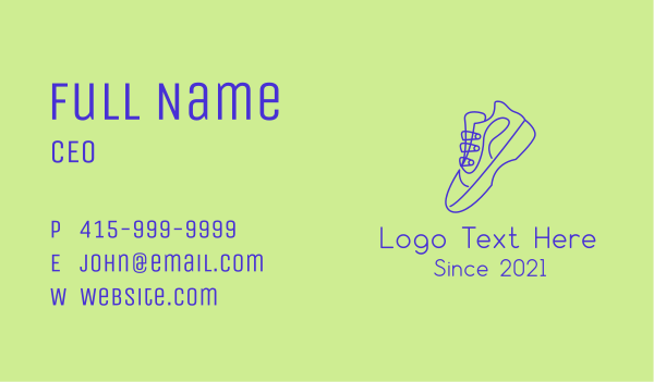 Mid Top Sneaker Monoline Business Card Design Image Preview