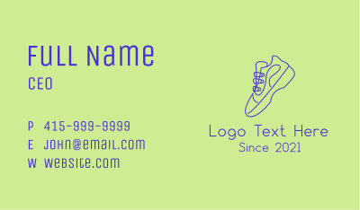Mid Top Sneaker Monoline Business Card Image Preview