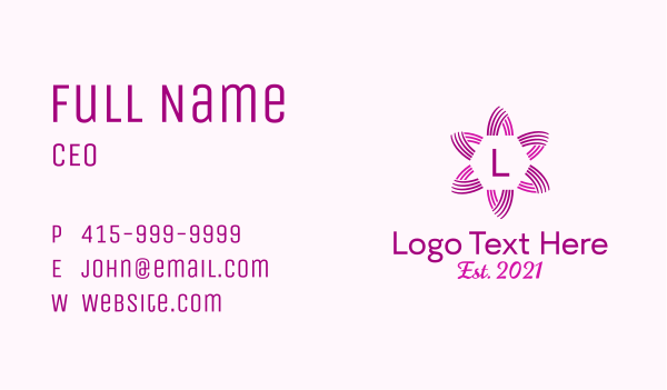 Linear Pink Star Decoration Business Card Design Image Preview