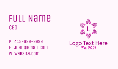 Linear Pink Star Decoration Business Card Image Preview