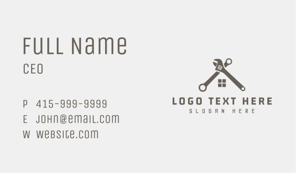 Wrench House Roof Repair Business Card Design Image Preview