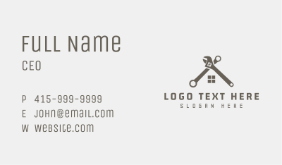 Wrench House Roof Repair Business Card Image Preview