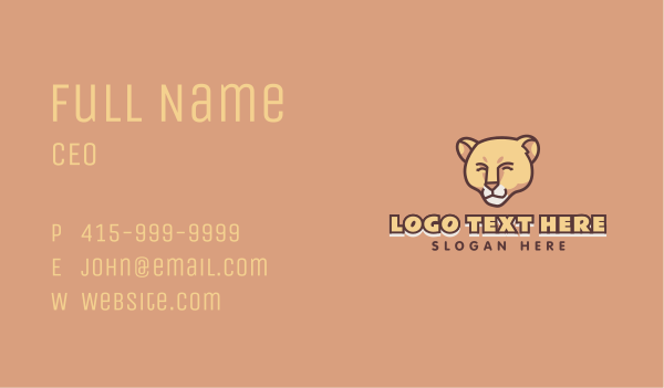 Wild Cougar Character Business Card Design Image Preview