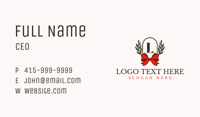 Elegant Bow Tie Letter Business Card Image Preview