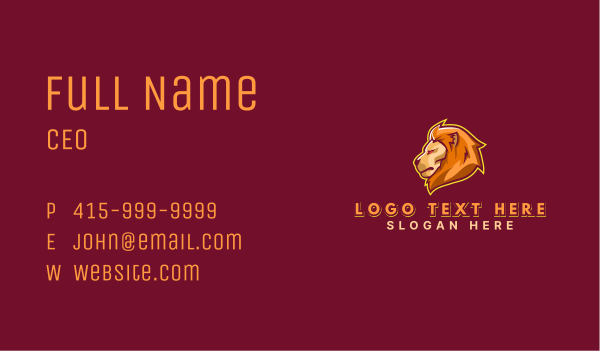 Lion Wild Animal Business Card Design Image Preview