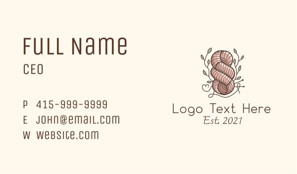 Leaf Thread Knot Business Card Design Image Preview