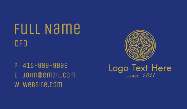 Bronze Moroccan Centerpiece Business Card Design Image Preview
