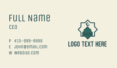 Islamic Mosque Star Badge Business Card Image Preview
