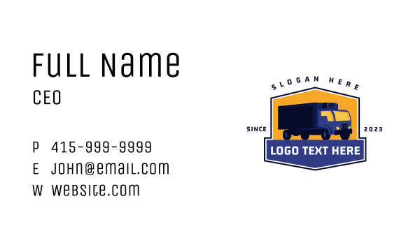 Logistics Truck Delivery Business Card Design Image Preview