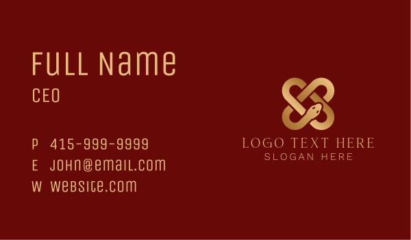 Celtic Knot Snake Business Card Design Image Preview