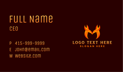 Flame Blaze Letter M Business Card Image Preview