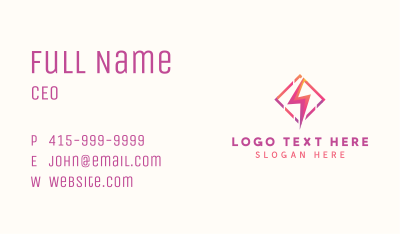 Gradient Lightning Bolt Business Card Image Preview