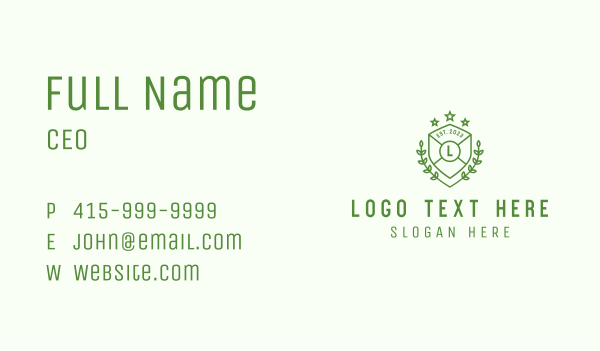 Military Camp Shield Letter Business Card Design Image Preview