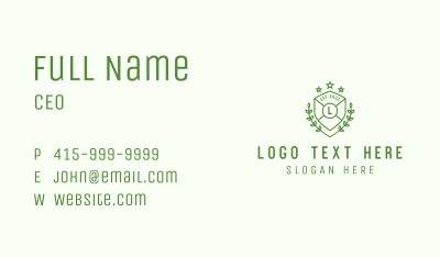 Military Camp Shield Letter Business Card Image Preview