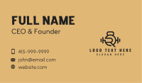 Kettlebell Barbell Letter R  Business Card Image Preview