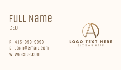 Luxury Brand Letter A Business Card