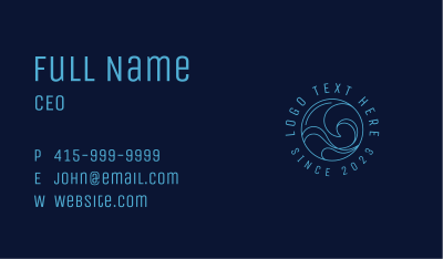 Blue Surfing Wave  Business Card Image Preview