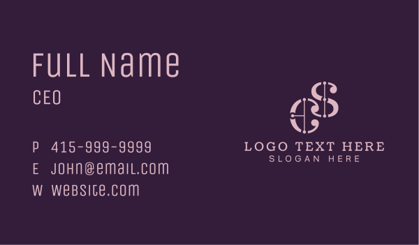 Clothing Boutique Monogram Business Card Design Image Preview