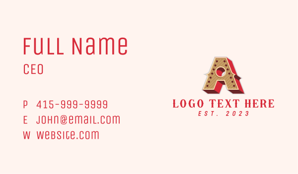 Western Letter A Business Card Design Image Preview