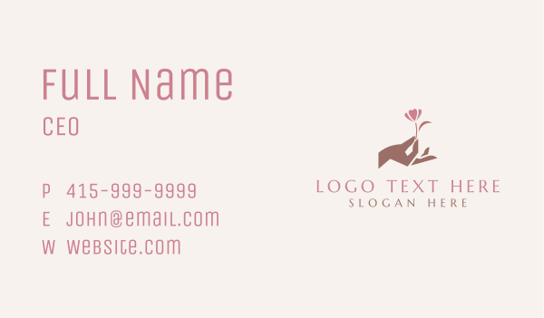 Flower Hand Beauty Business Card Design Image Preview