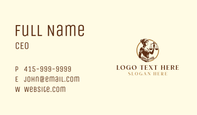 Justice Law Woman Business Card Image Preview