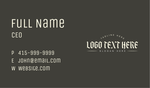 Urban Gothic Wordmark  Business Card Design Image Preview