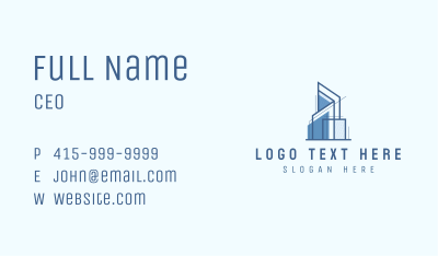 Blue Building Architect Business Card Image Preview