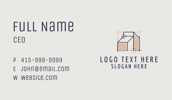 Minimalist Home Architecture Business Card Design Image Preview