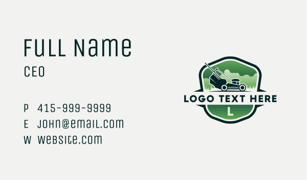 Grass Cutting Gardener Mower Business Card Design Image Preview