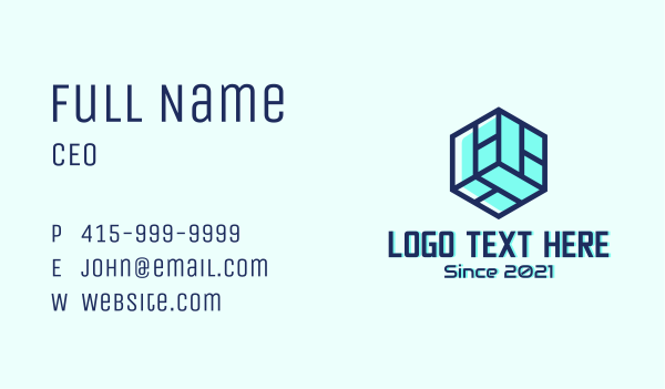 Isometric Cube Business Business Card Design Image Preview