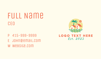 Beach House Island Resort Business Card Image Preview