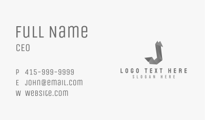 Digital Origami Letter J Business Card Image Preview