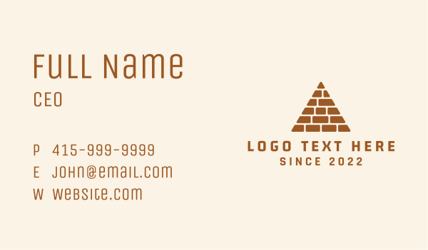 Brick Pyramid Construction  Business Card Design Image Preview