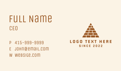 Brick Pyramid Construction  Business Card Image Preview