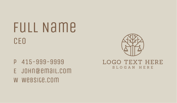 Tree Lawyer Scale Business Card Design Image Preview