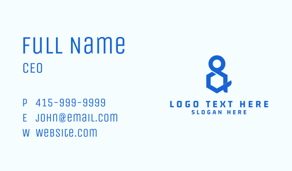 Modern Ampersand Lettering Business Card Design Image Preview