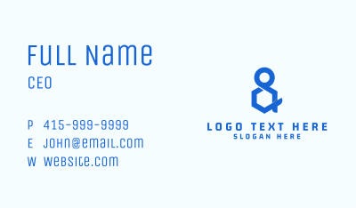 Modern Ampersand Lettering Business Card