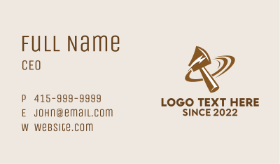 Brown Electric Axe  Business Card