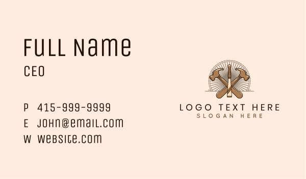 Hammer Chisel Woodwork Business Card Design Image Preview