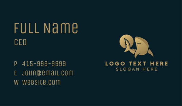 Gradient Golden Shark Business Card Design Image Preview